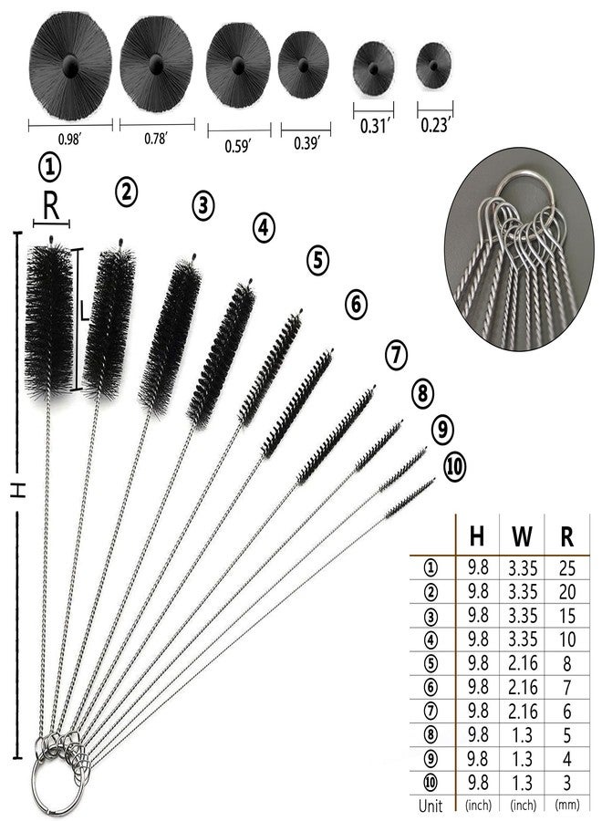 CIDYAUST Long Straw Brush, Straw Brush Set 10 Pack, Straw Brush for Tumbler, Sippy Cup, Water Bottle and Hummingbird Feeders.(Black) - Image 2